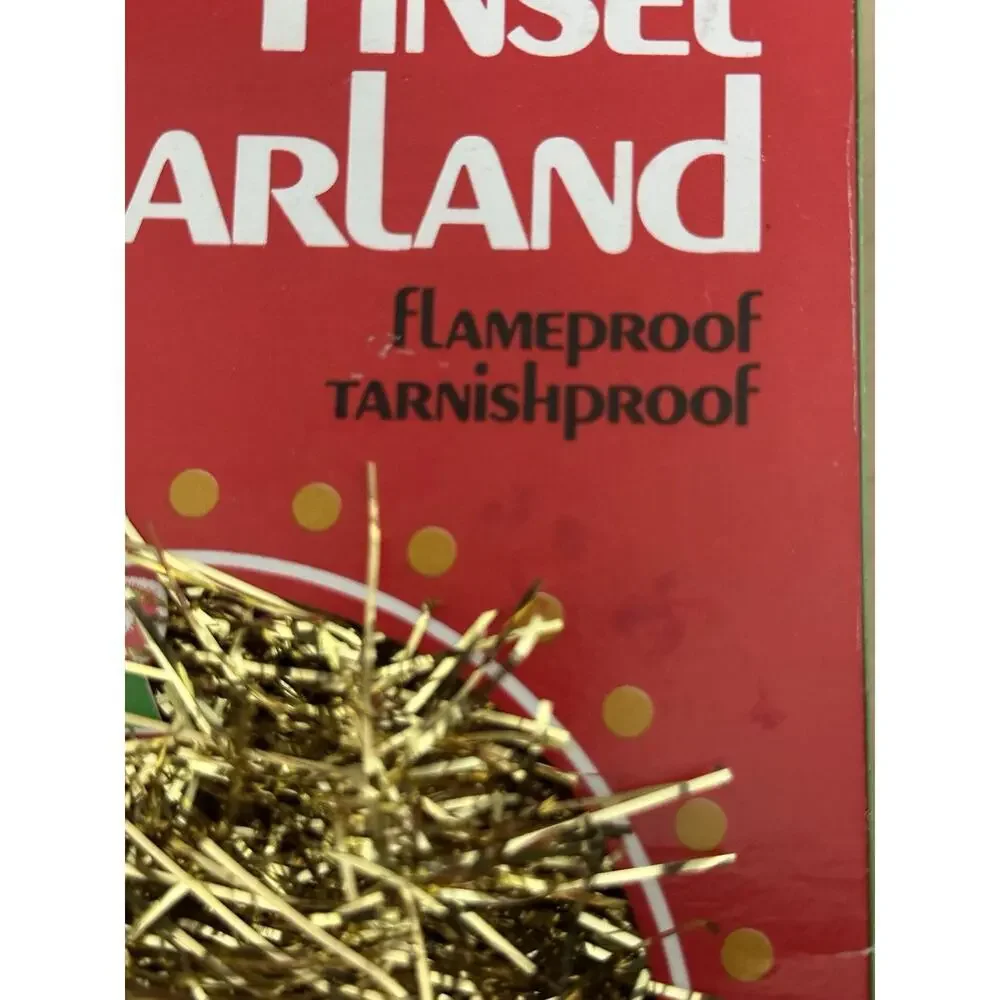 2 boxes vintage gold tinsel garland Christmas Decor Noel 2” wide x 25’ long